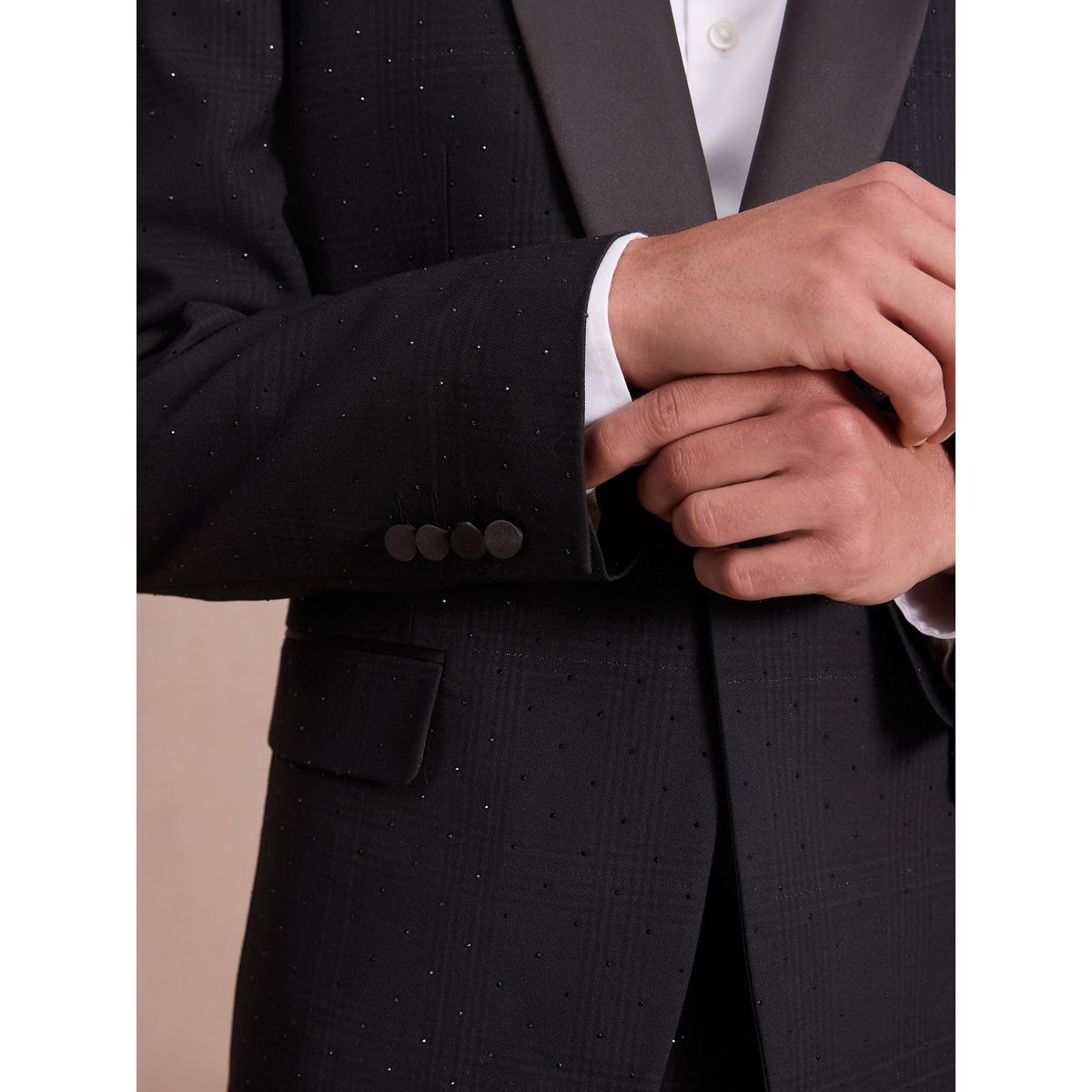 Veste de smoking standard à carreaux noir, NEXT