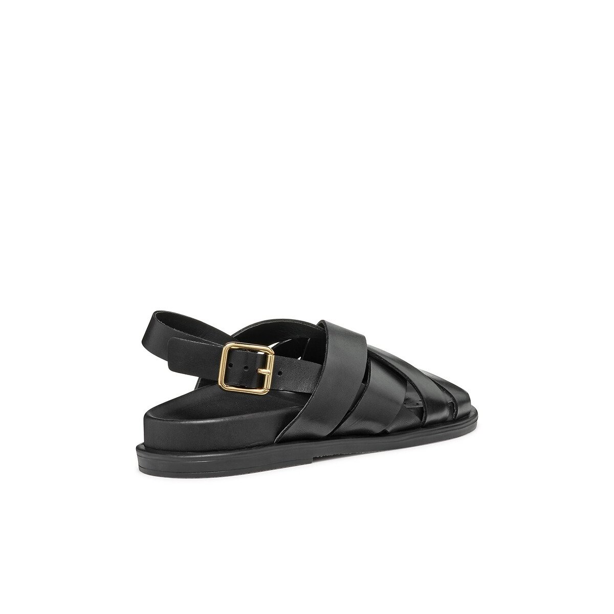 Sandales plates en cuir Adelash noir, GEOX
