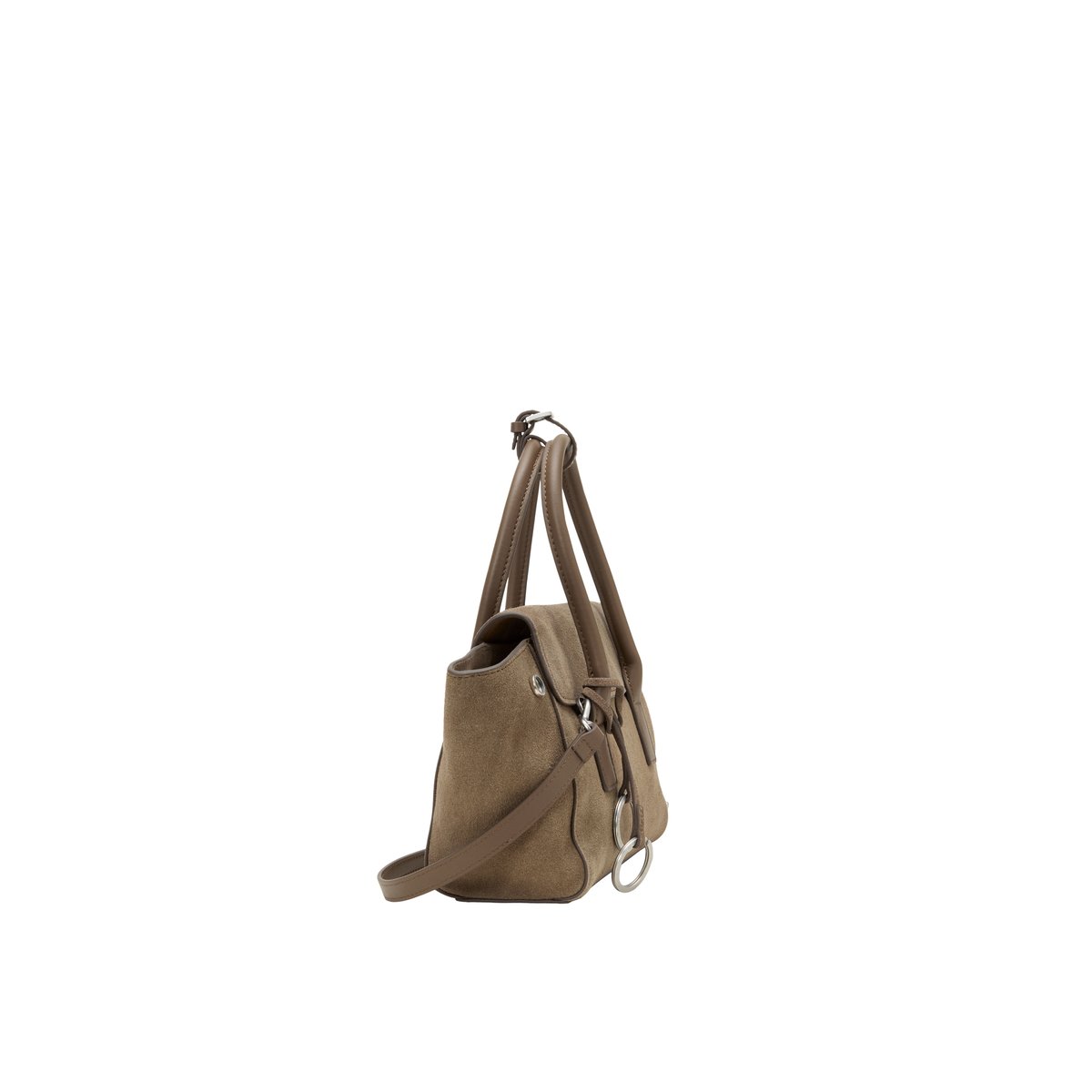 Sac cabas modèle Gitty petit format en cuir velours souple marron clair, MARC O'POLO