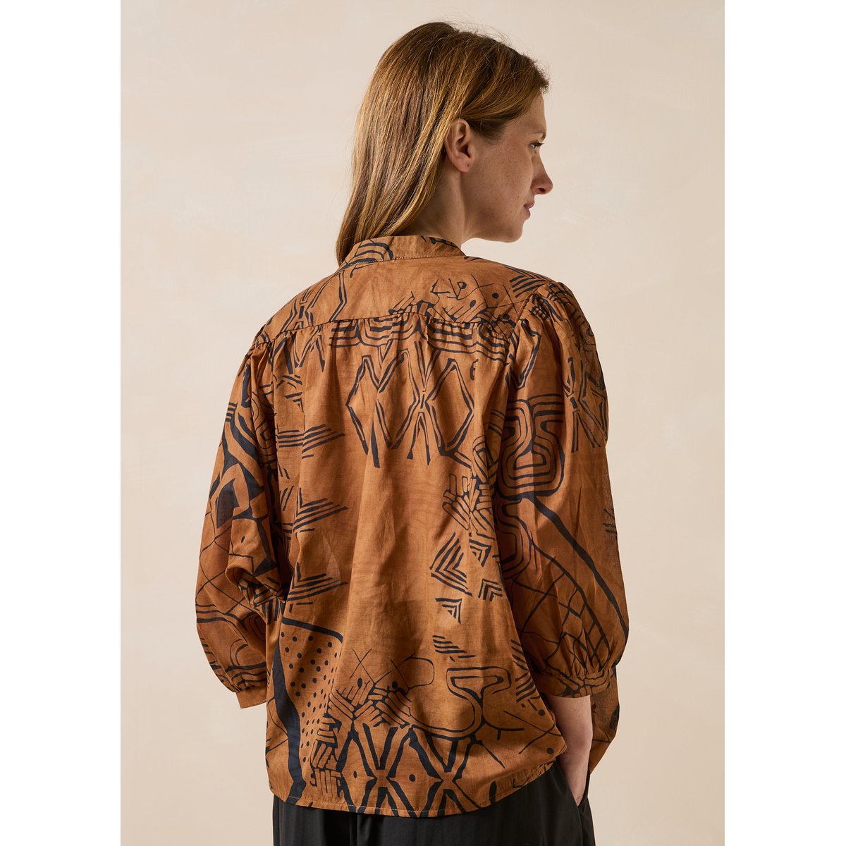 Chemisier en voile de coton imprimé tandoori, LA FEE MARABOUTEE