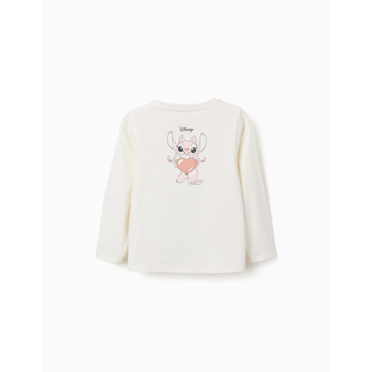 T-shirt en coton à manches longues avec imprimé Stitch is Cute blanc, ZIPPY