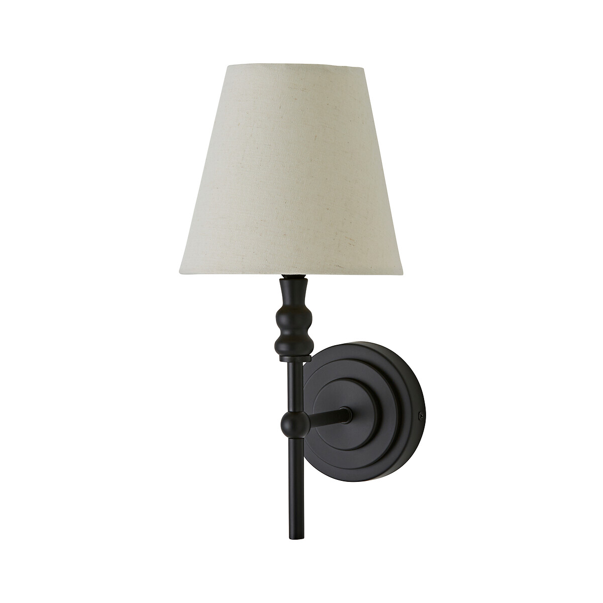 Mckinley Candlestick Wall Light with Tapered Shade black, SO'HOME
