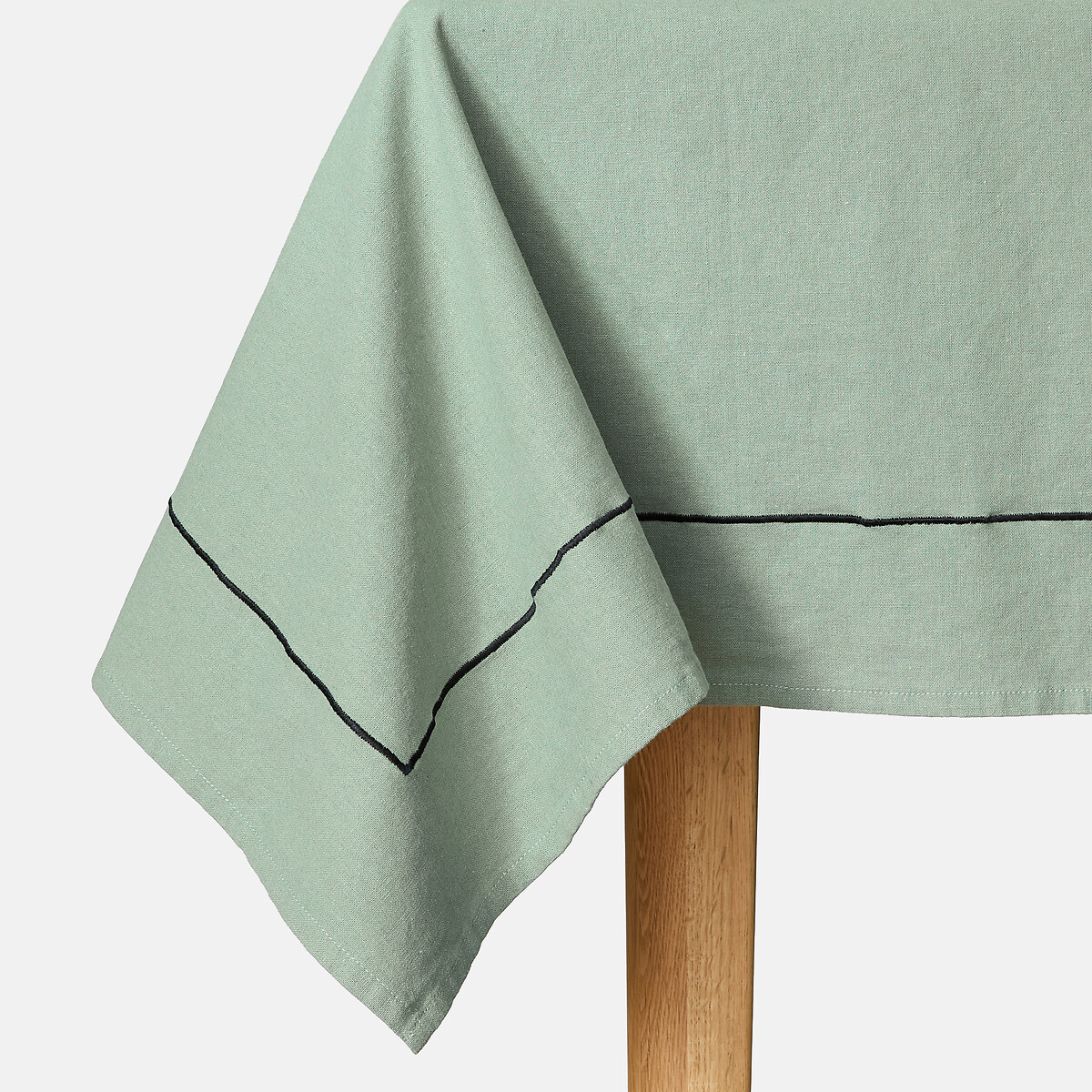 Métis Bourdon Washed Cotton Linen Tablecloth sage green, LA REDOUTE INTERIEURS