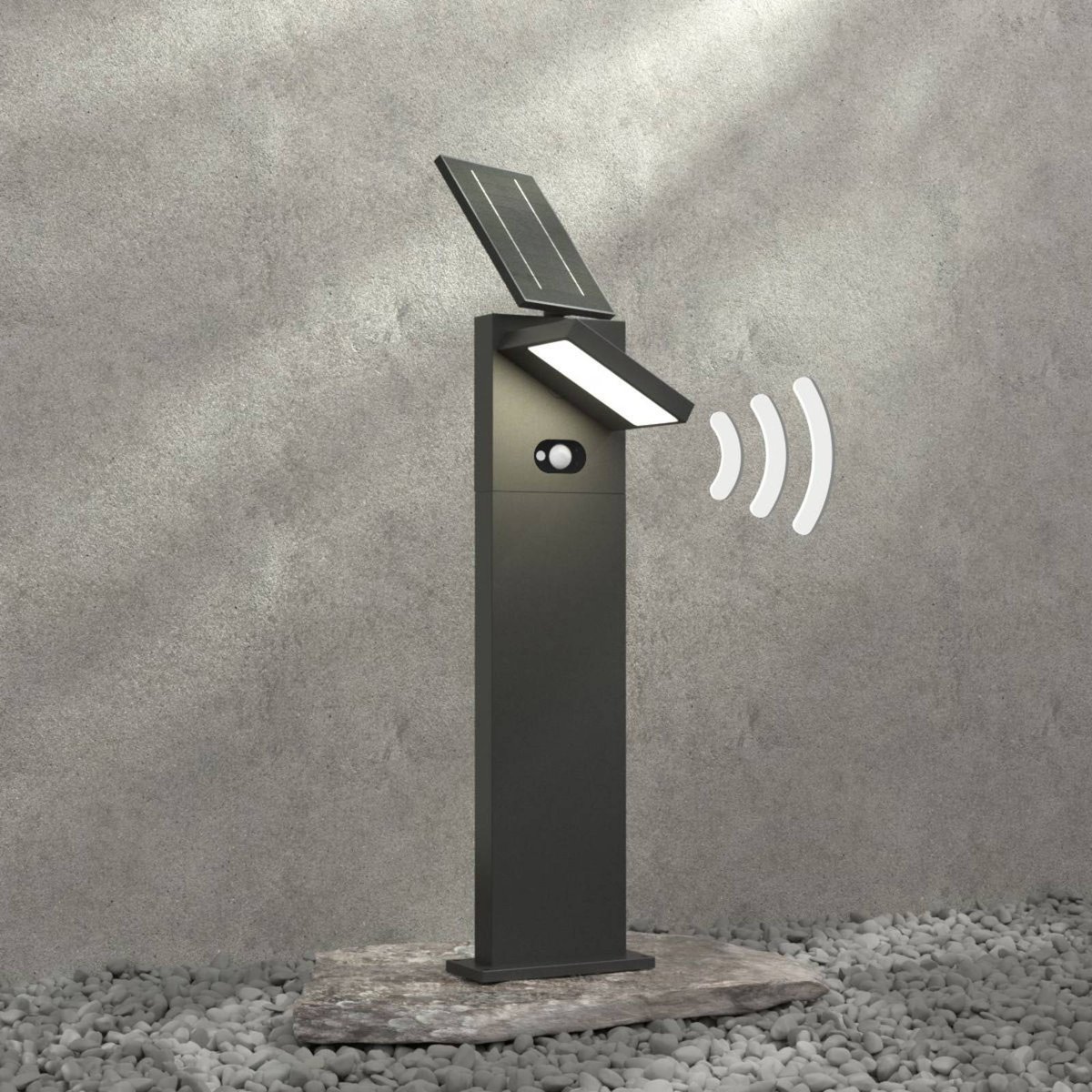 Lampe solaire en aluminium moderneLED gris graphite (ral 840-m), LUCANDE