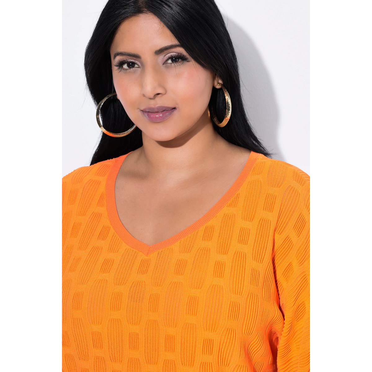 T-shirt en maille 3D, coupe oversize mandarine, ULLA POPKEN