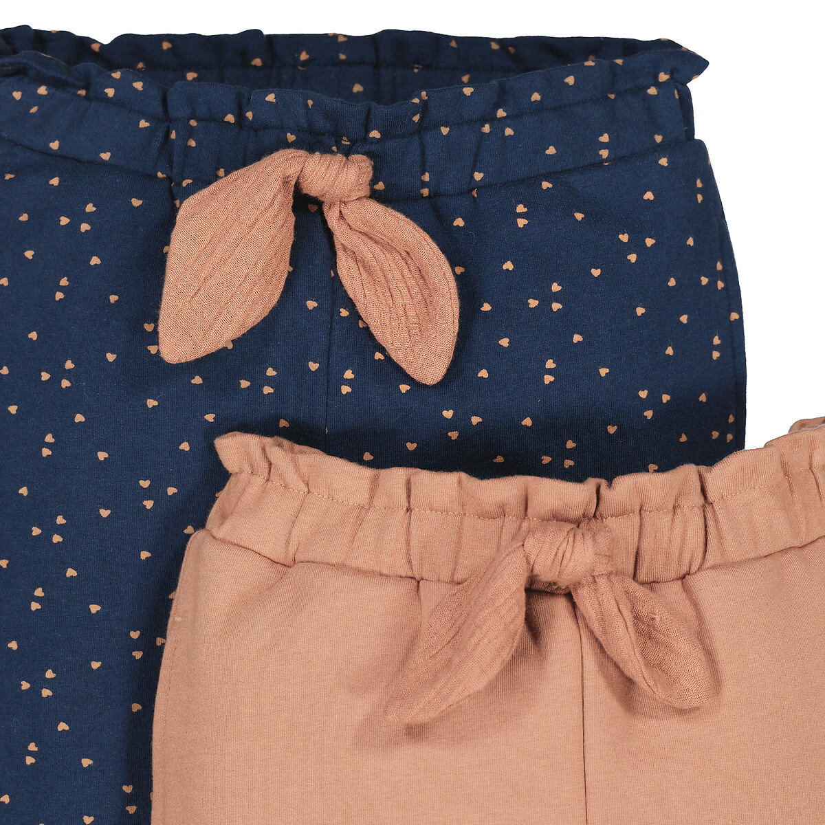 Lot de 2 joggings en molleton bleu + camel, LA REDOUTE COLLECTIONS