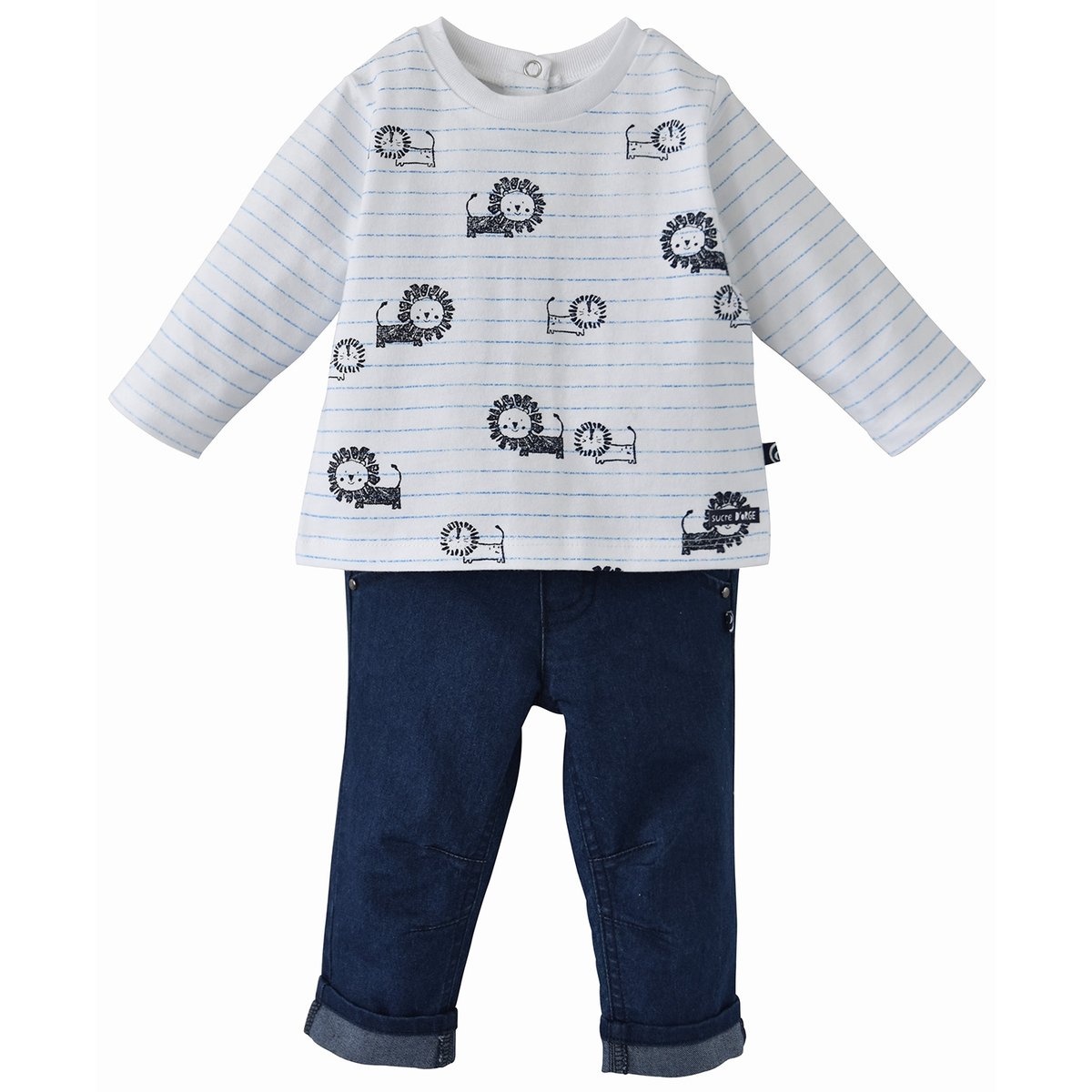 Ensemble tee shirt pantalon antoine bleu, SUCRE D'ORGE