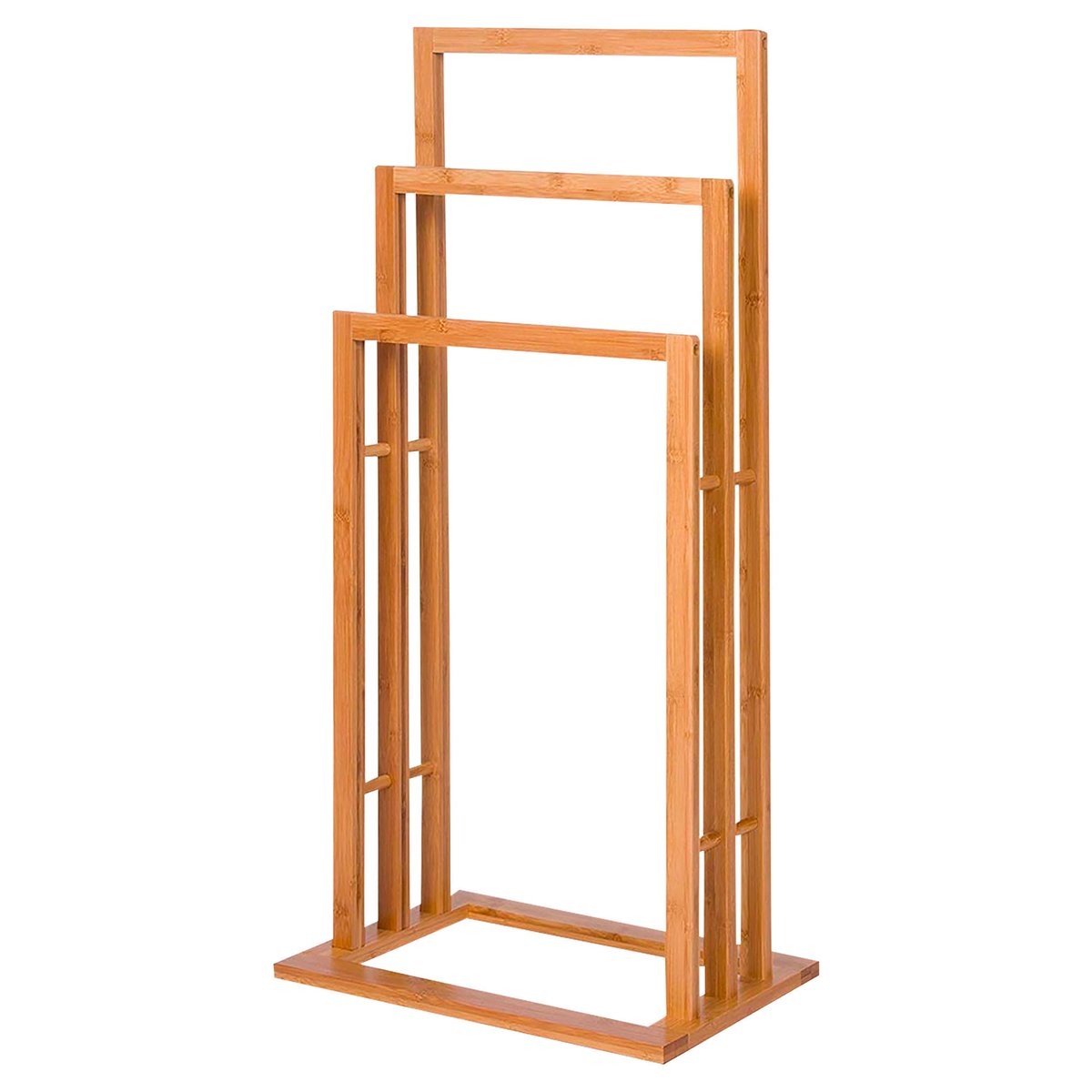 Porte serviette sur pied en bambou 3 bras bois, WADIGA