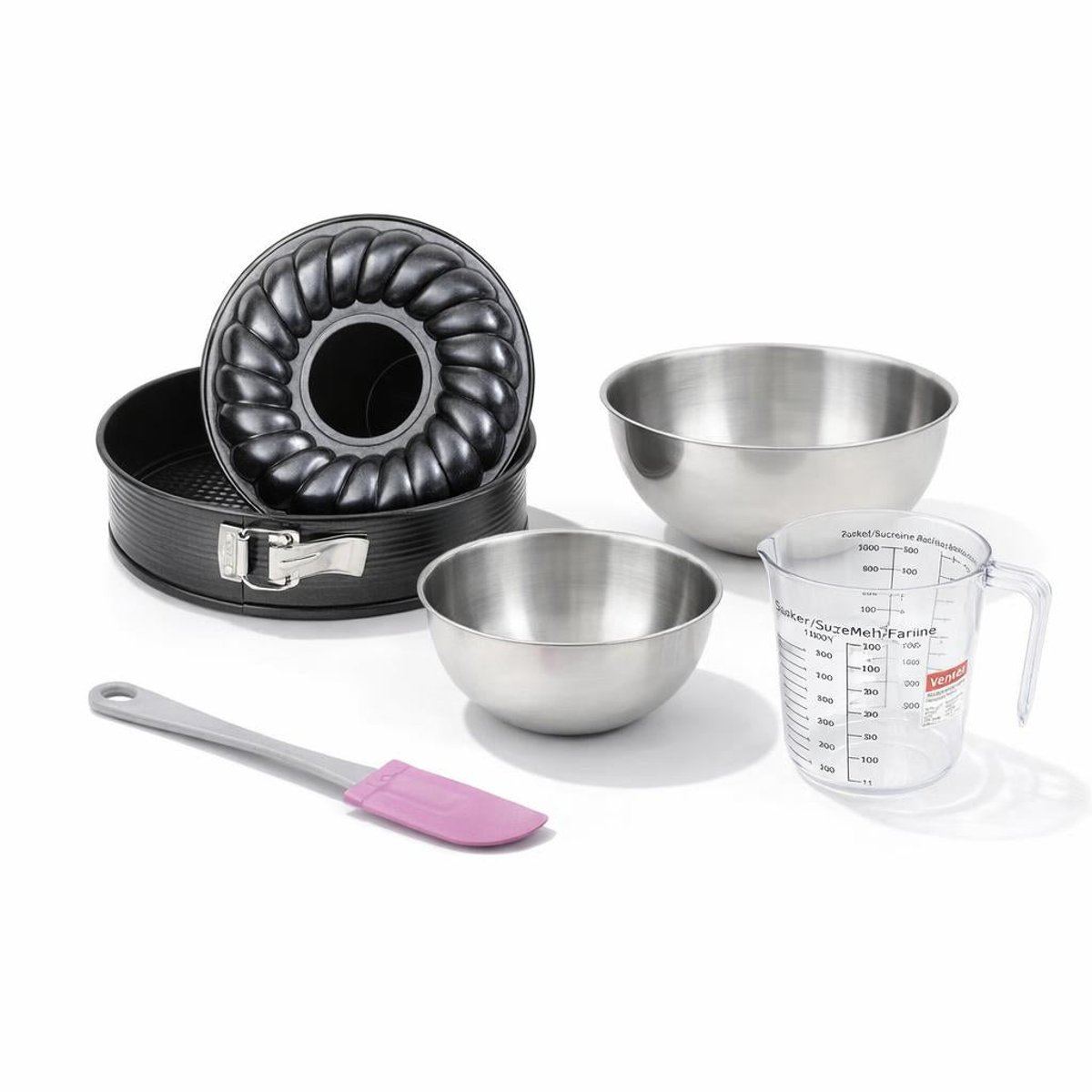 Set de 5 ustensiles de pâtisserie moule à manqué bol spatule noir, ZENKER