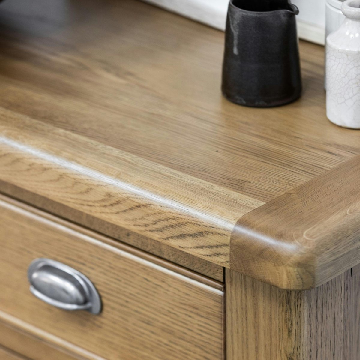 Petit buffet 2 portes en chêne VALMONT bois naturel, PIER IMPORT