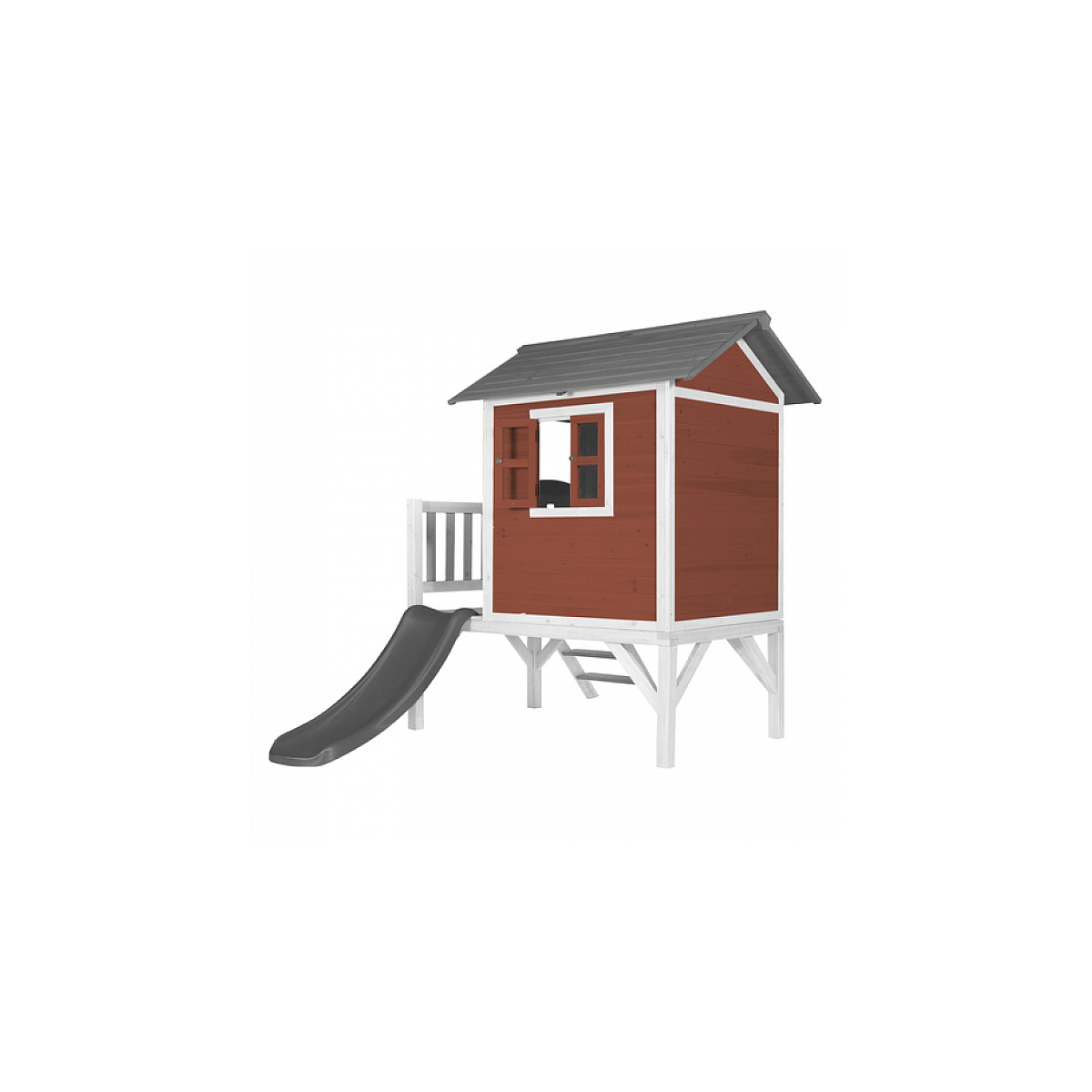 AXI Beach Lodge XL Maisonnette Scetinavian rouge Toboggan Gris couleur unique, AXI HOUSE