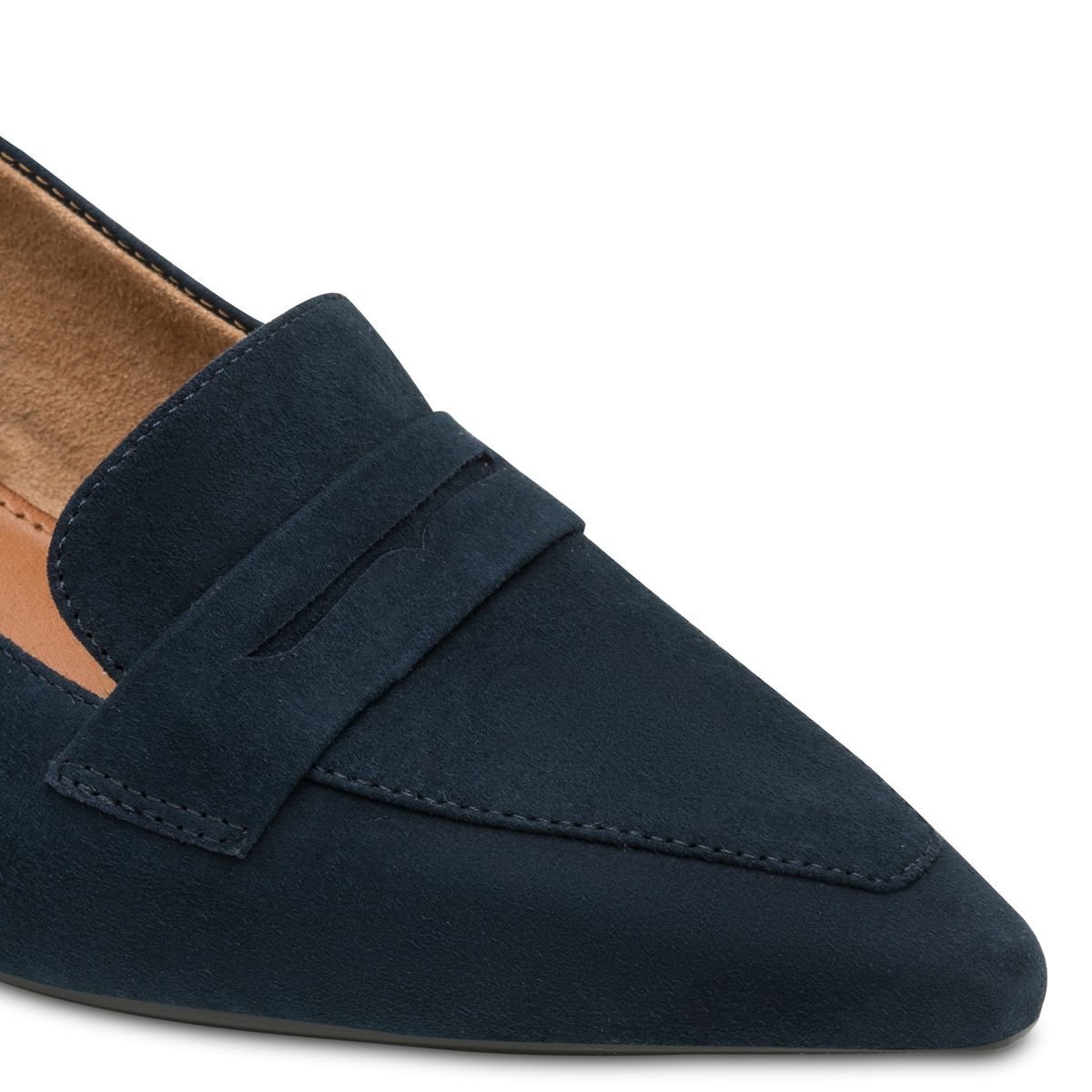 escarpin en cuir bleu marine, TAMARIS