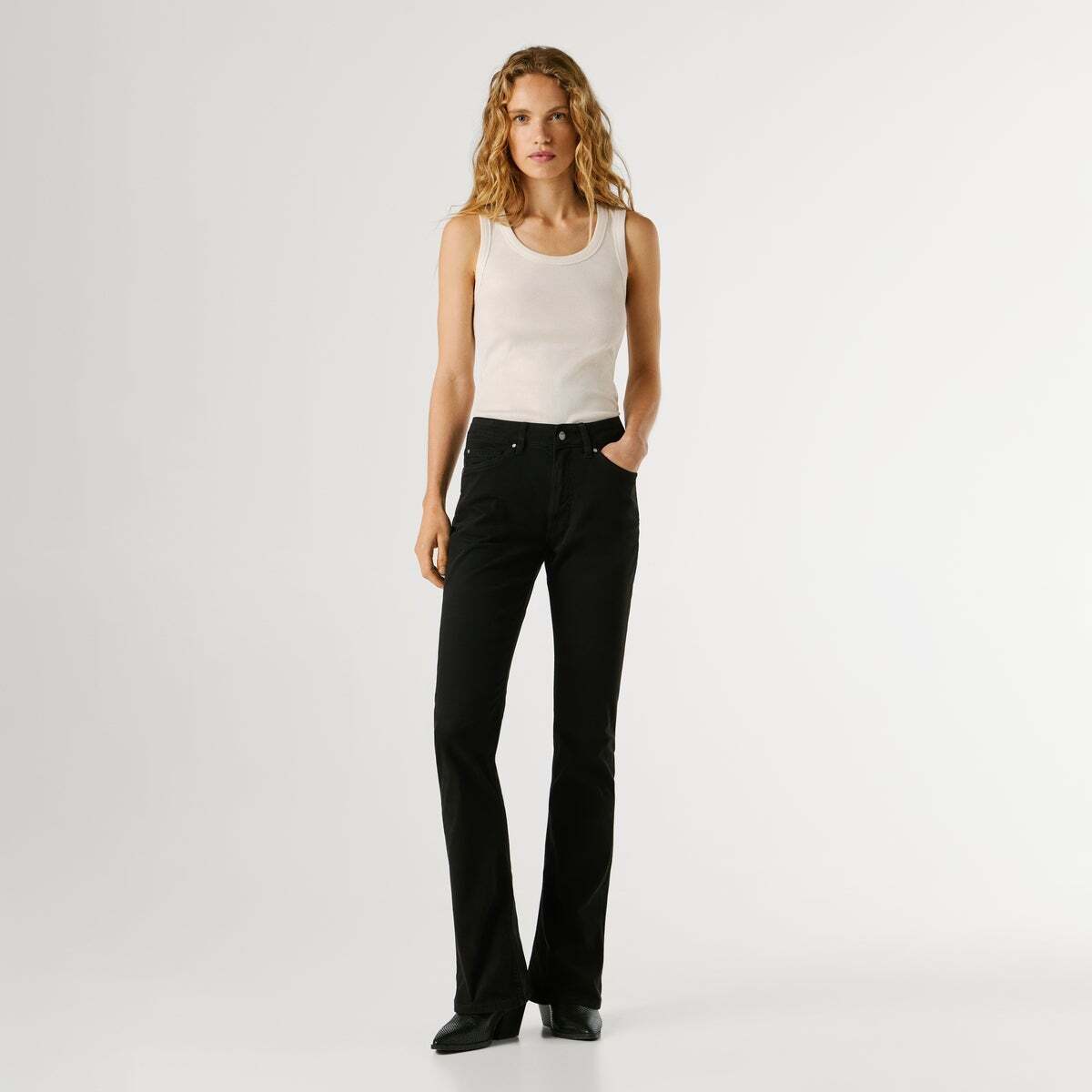 Pantalon Coupe Évasée 5 Poches noir, PEPE JEANS