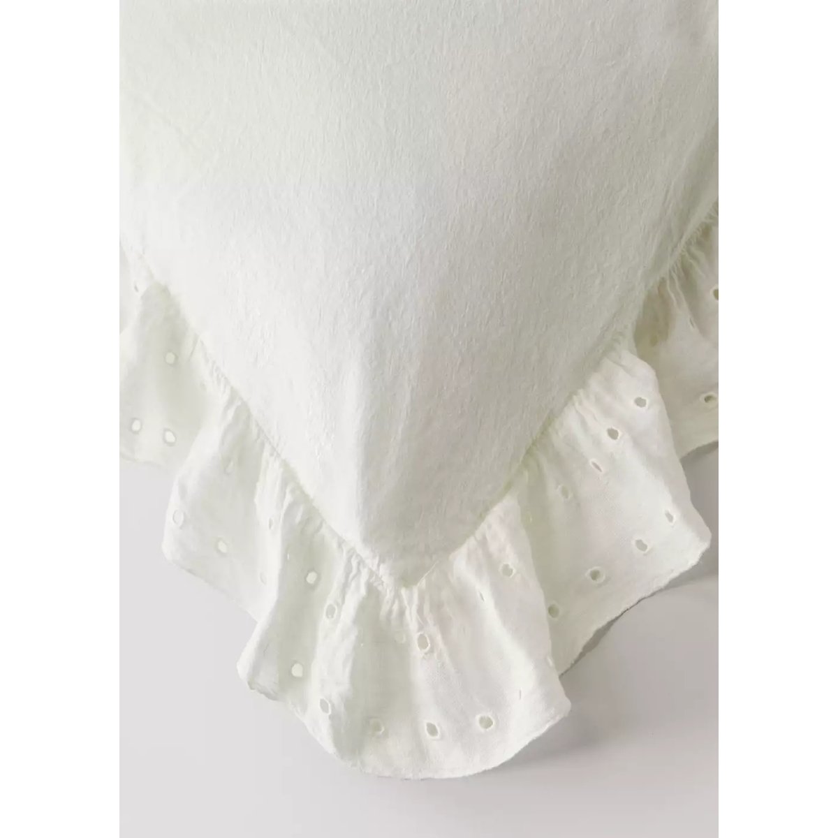 Housse de couette coton garment-wash lin lit 200 cm blanc cassé, MANGO HOME