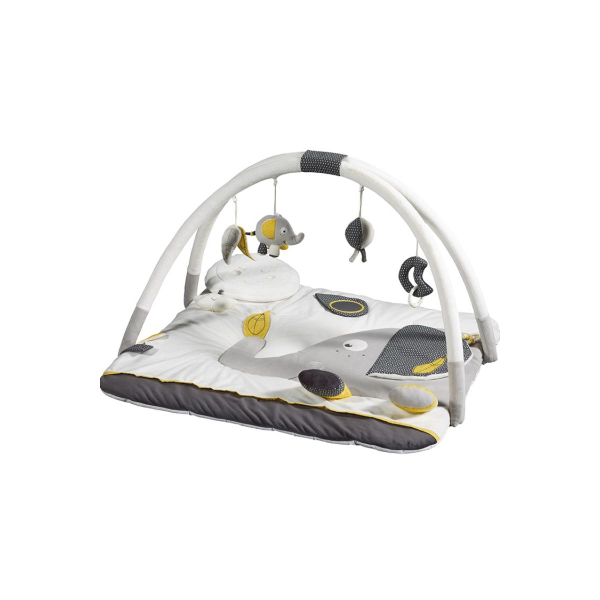 Tapis d'éveil BABYFAN gris, blanc et jaune, SAUTHON