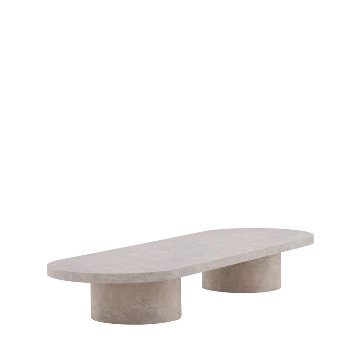 Table basse ovale effet marbre 190x60cm- NARVIK beige, VENTURE HOME