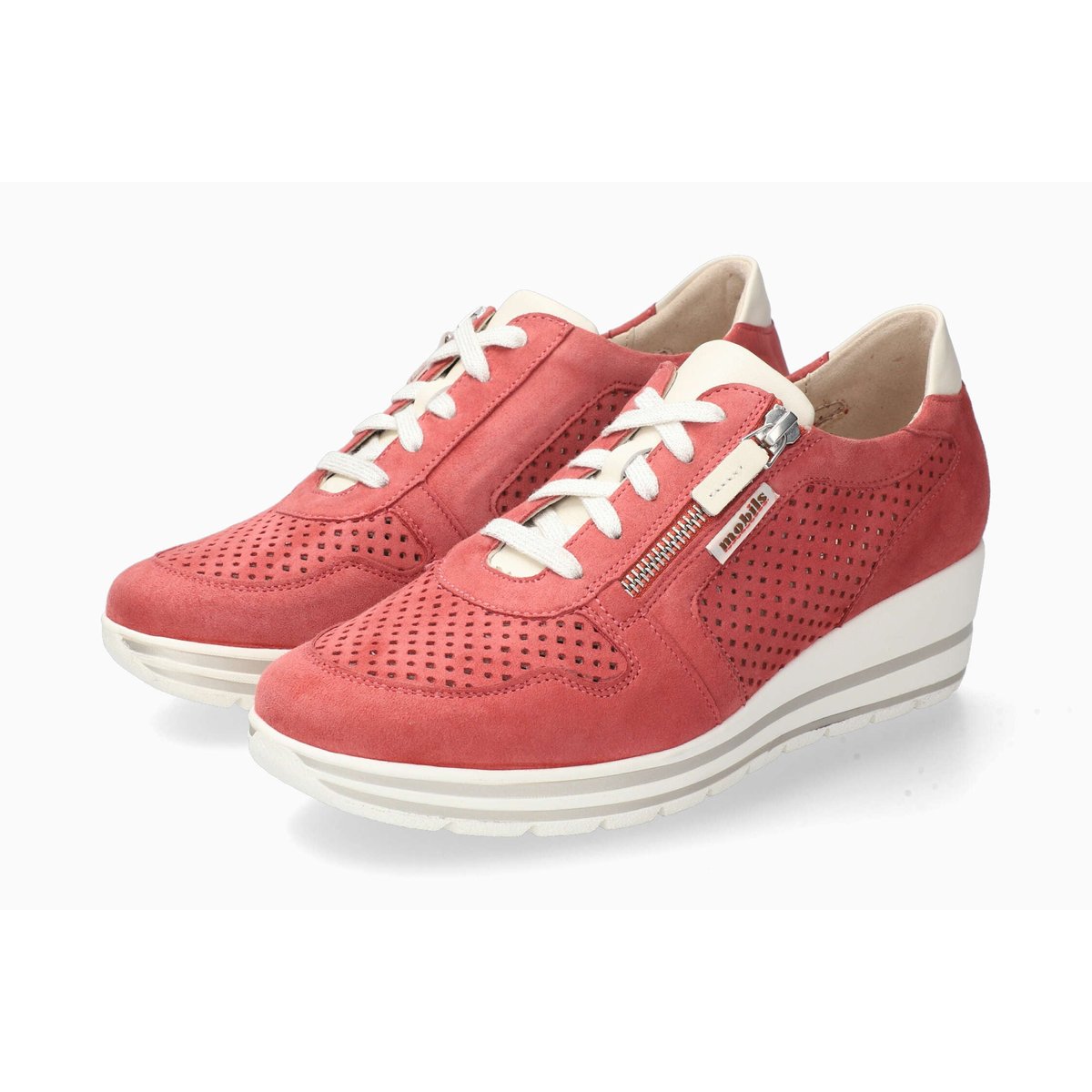 Baskets en cuir ABBY PERF rose p5144601, MEPHISTO
