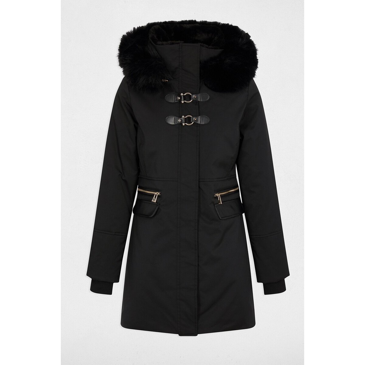 Parka droite mi-longue noir, MORGAN