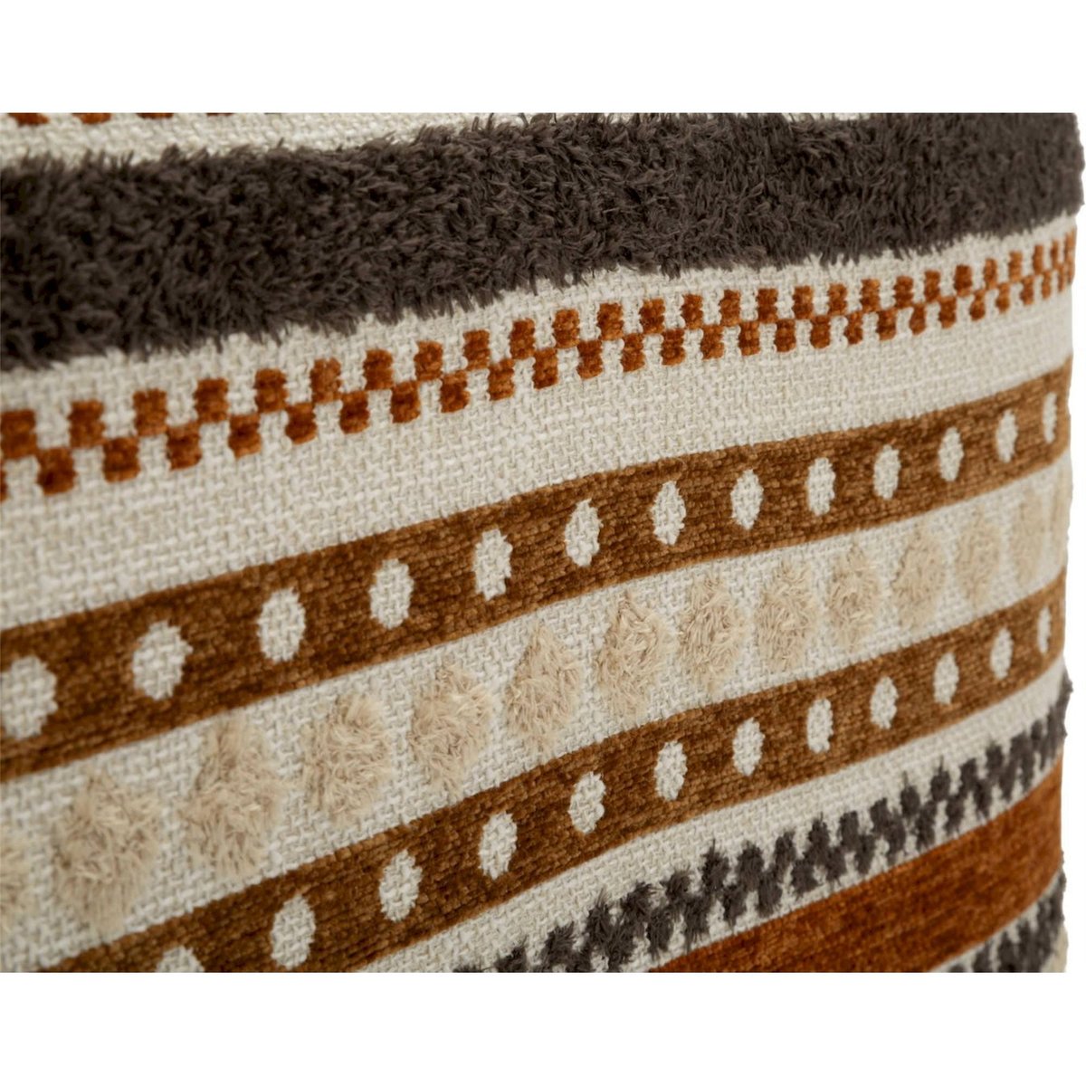 Banc ovale motif ethnique base en bois massif multicolore, RECOLLECTION