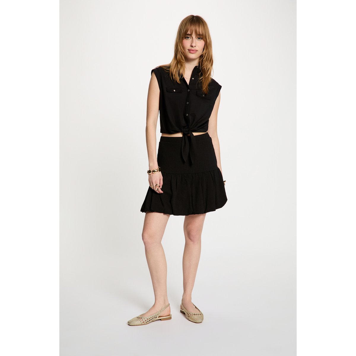 Blouse sans manches noir, MORGAN