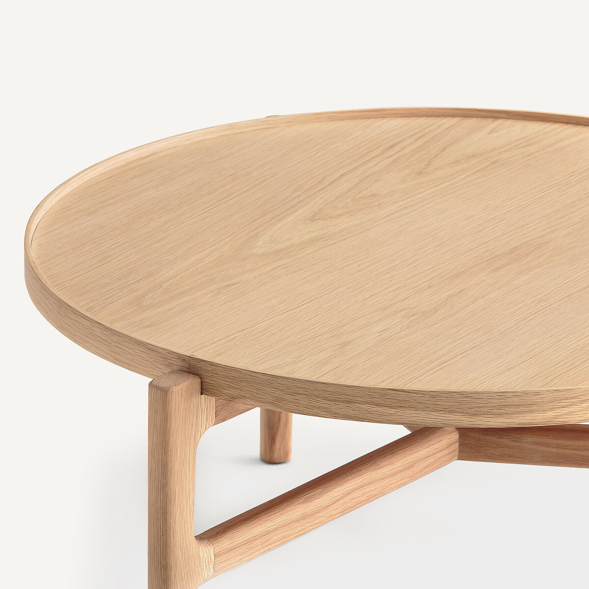 Mesa de centro, diâmetro 74 cm, em folheado de carvalho, ALYASA carvalho natural, AM.PM