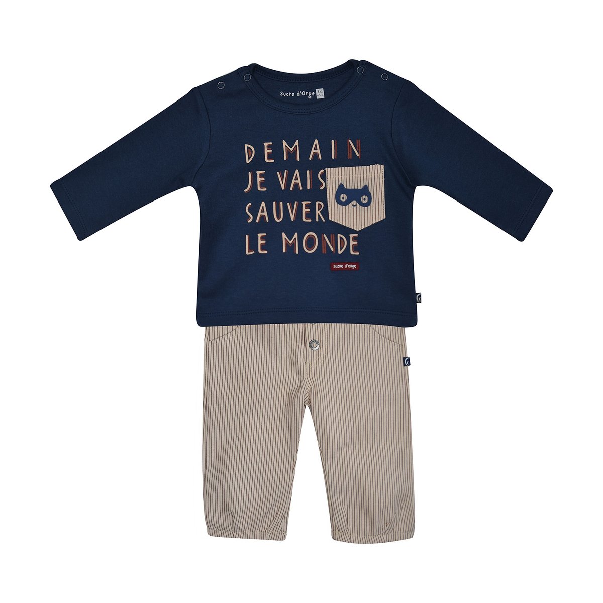 Tee shirt pantalon bebe franck bleu, SUCRE D'ORGE