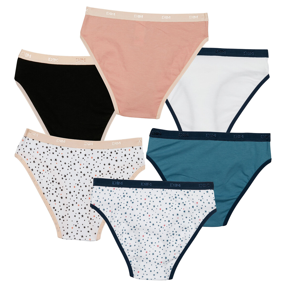 Lot de 6 culotte 8-16 ans multicolore, DIM