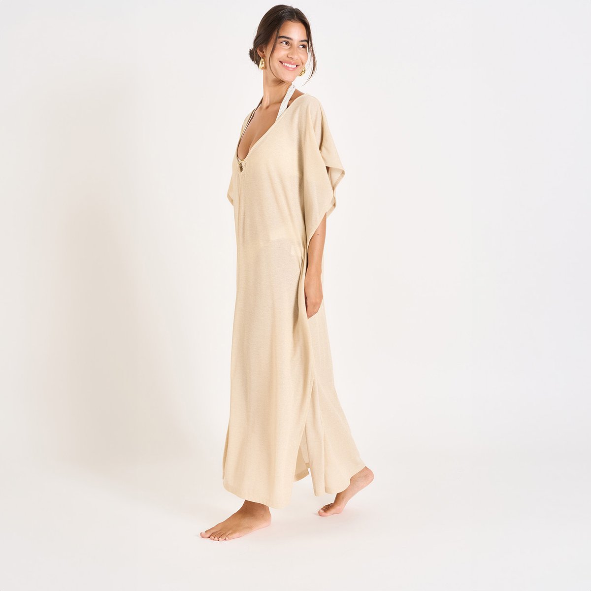 Robe de plage Fabiola - HAMAMET doré, LIVIA
