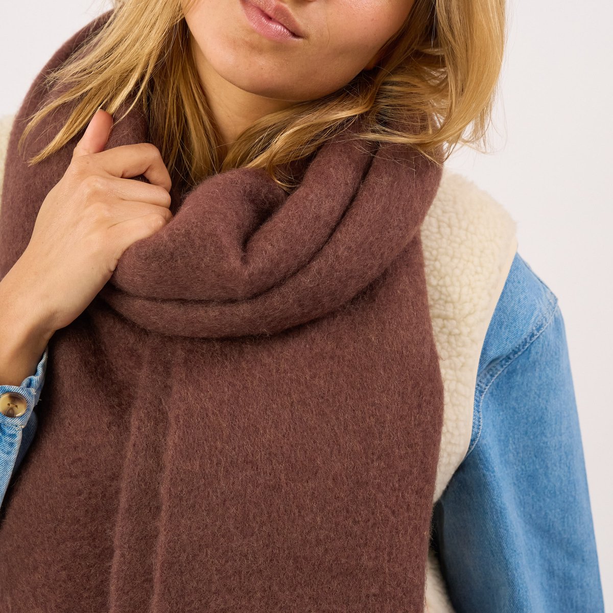 Echarpe en laine LARGE marron, BILLYBELT