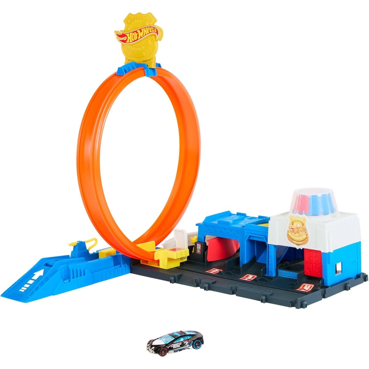 Hot Wheels Coffret Super Station de Police multicolore, MATTEL
