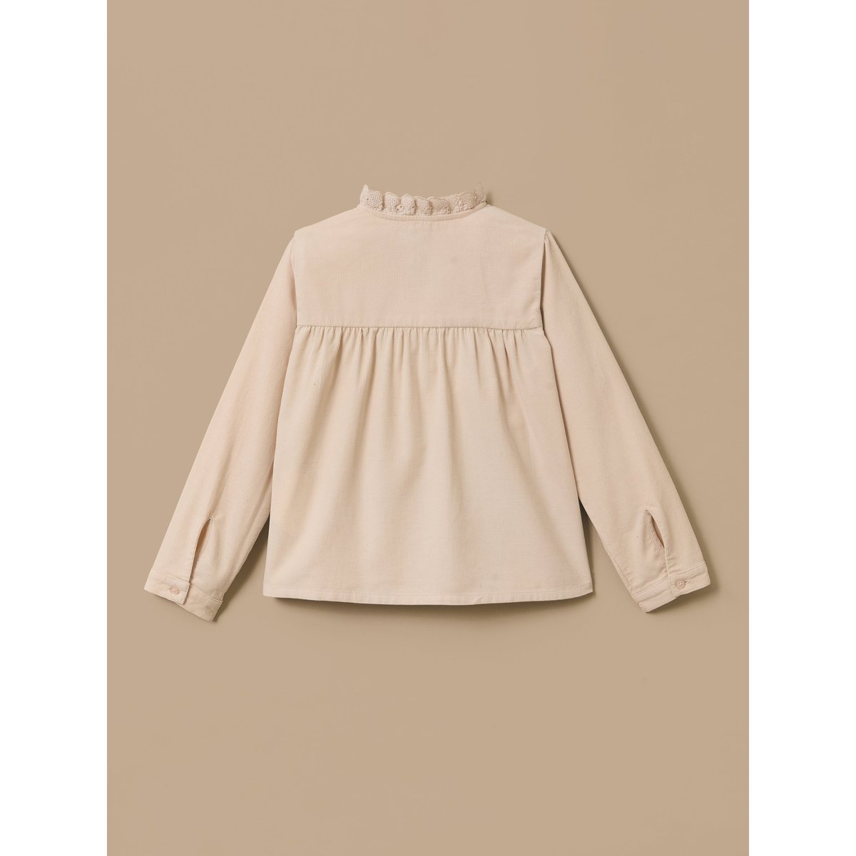 Chemise velours et dentelle ecru, CYRILLUS