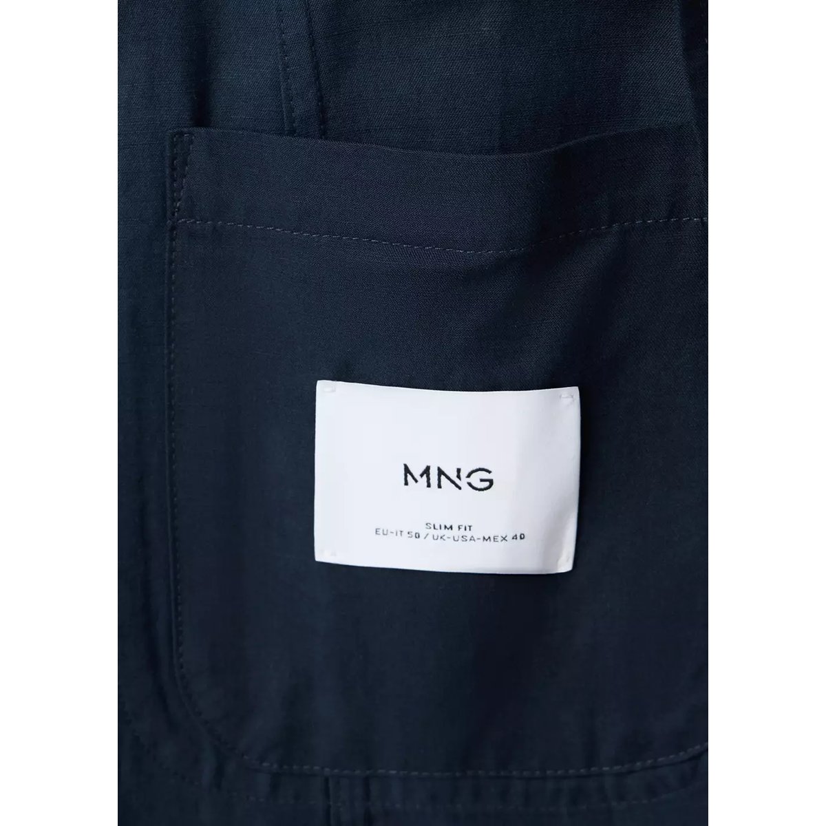 Blazer de costume slim-fit lin et lyocell bleu marine, MANGO MAN