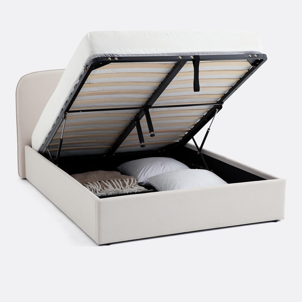 Cama com arrumação e estrado elevatório, Conto bege, LA REDOUTE INTERIEURS