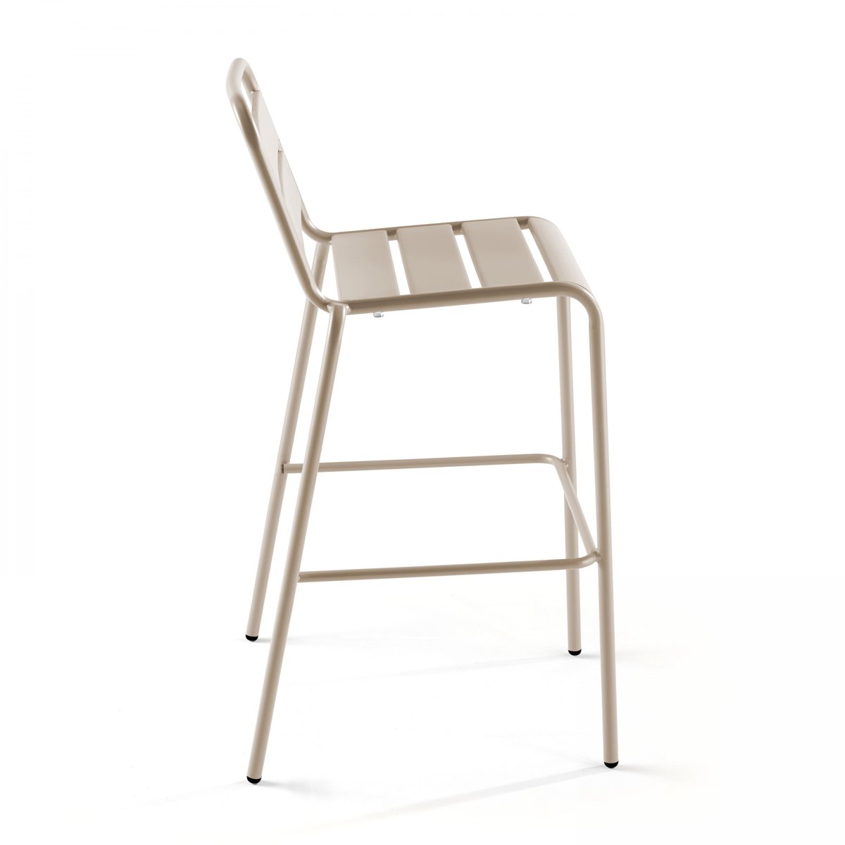 Chaise haute de jardin en métal, PALAVAS taupe, OVIALA