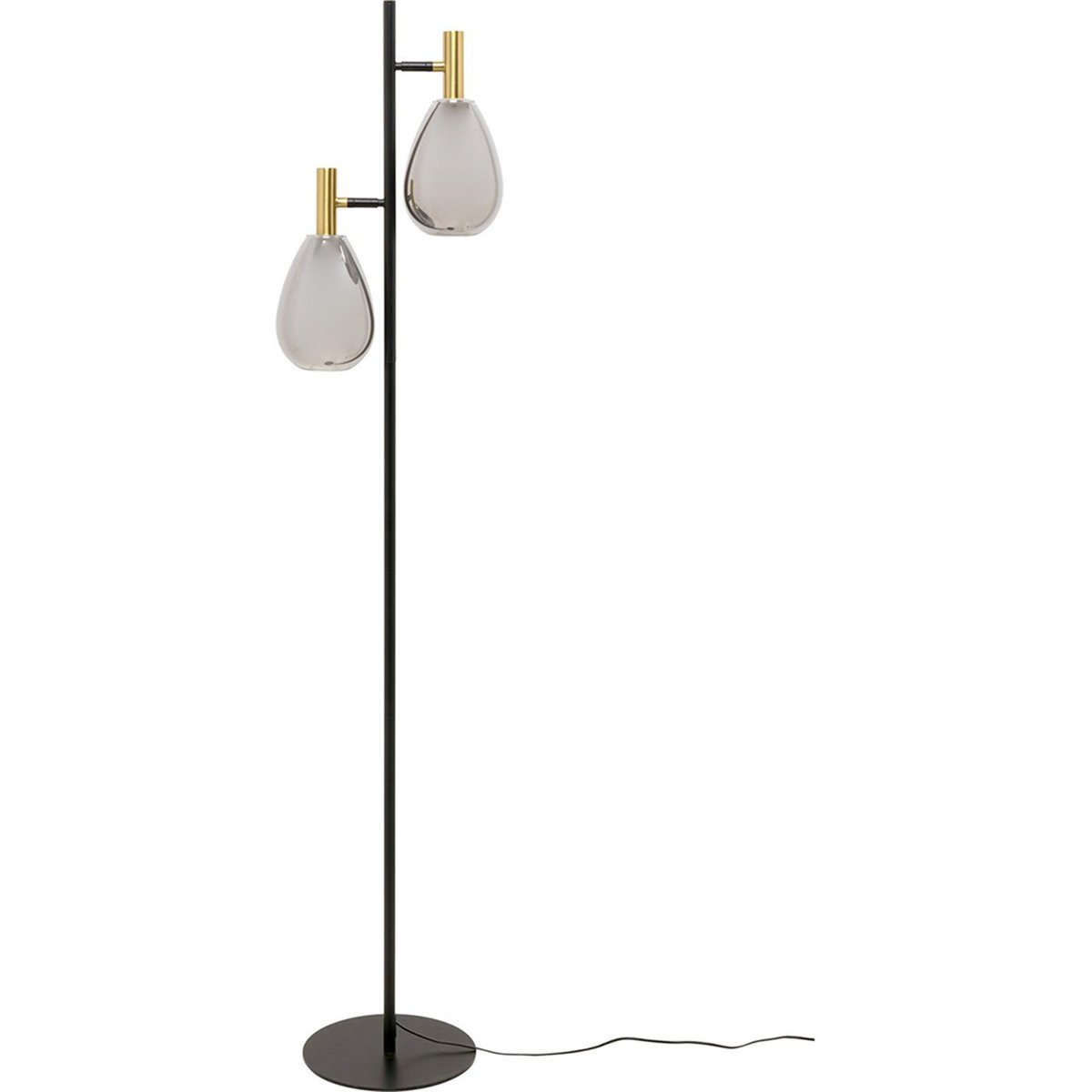 Lampadaire en acier et verre, FARI noir, KARE DESIGN