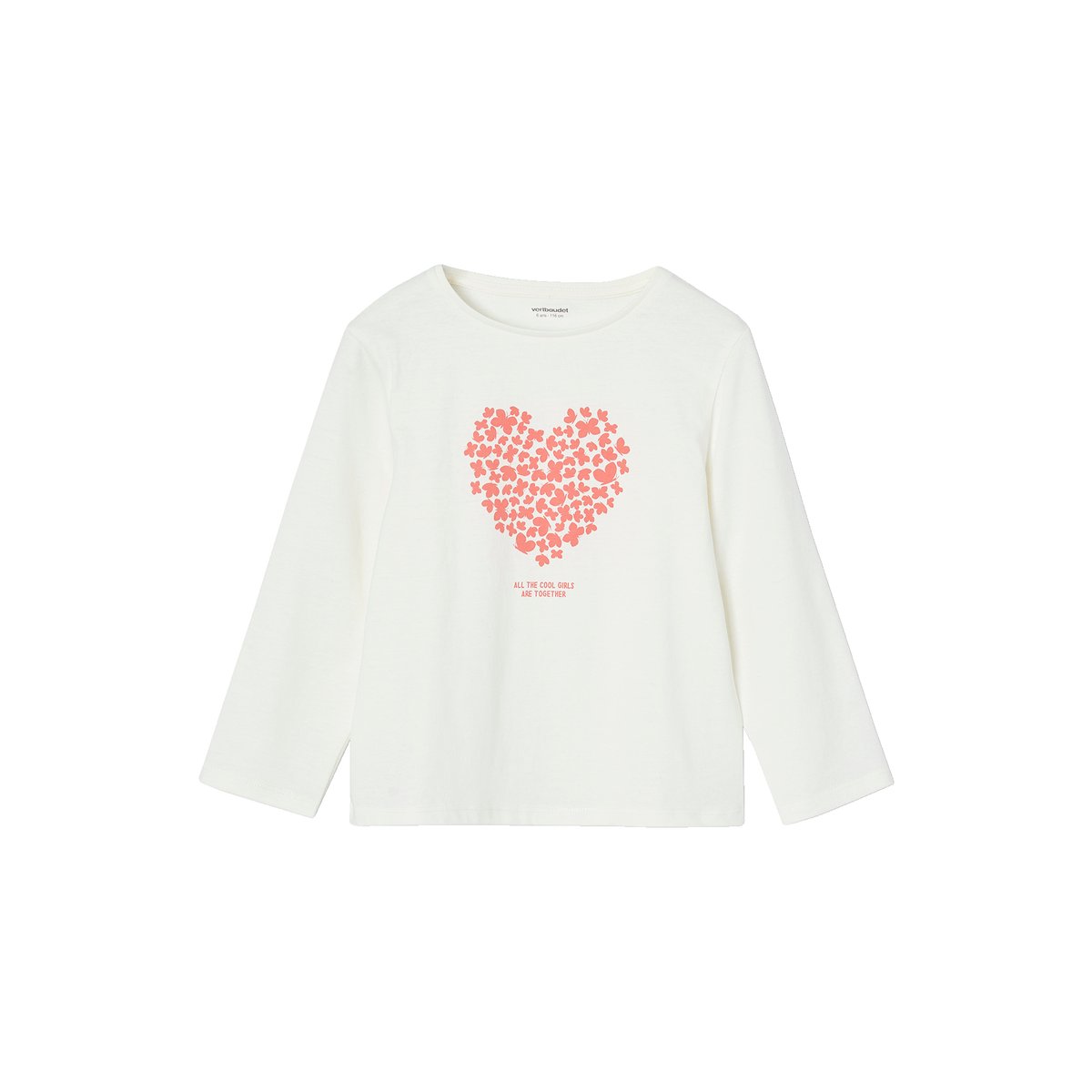 Lot de 3 t-shirts fantaisie manches longues corail, VERTBAUDET