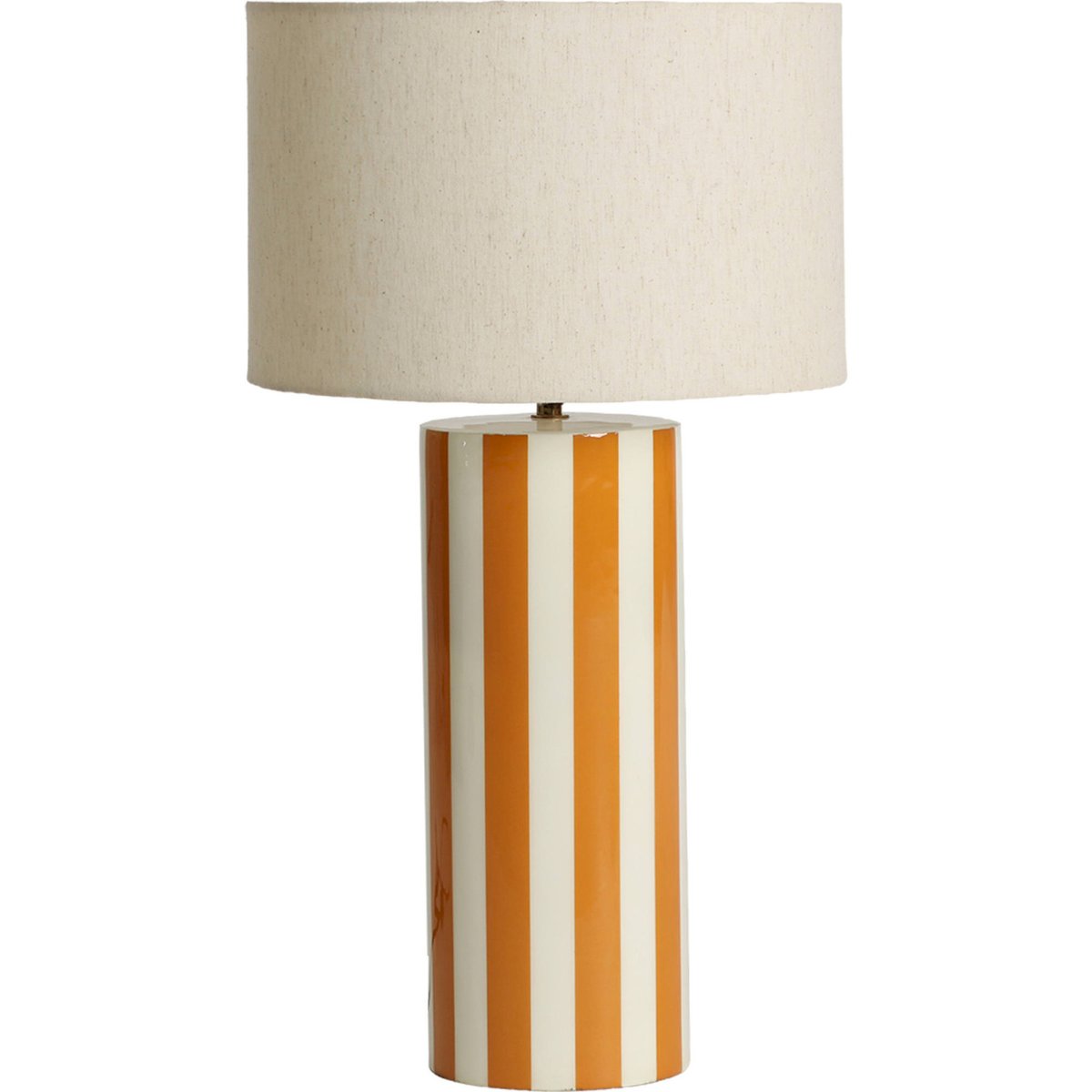 Lampe à poser rayée collection S.RILEY ambre brillant et beige, RECOLLECTION