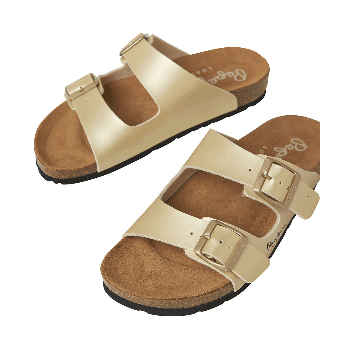 Mules doubles brides Oban Classic doré, PEPE JEANS