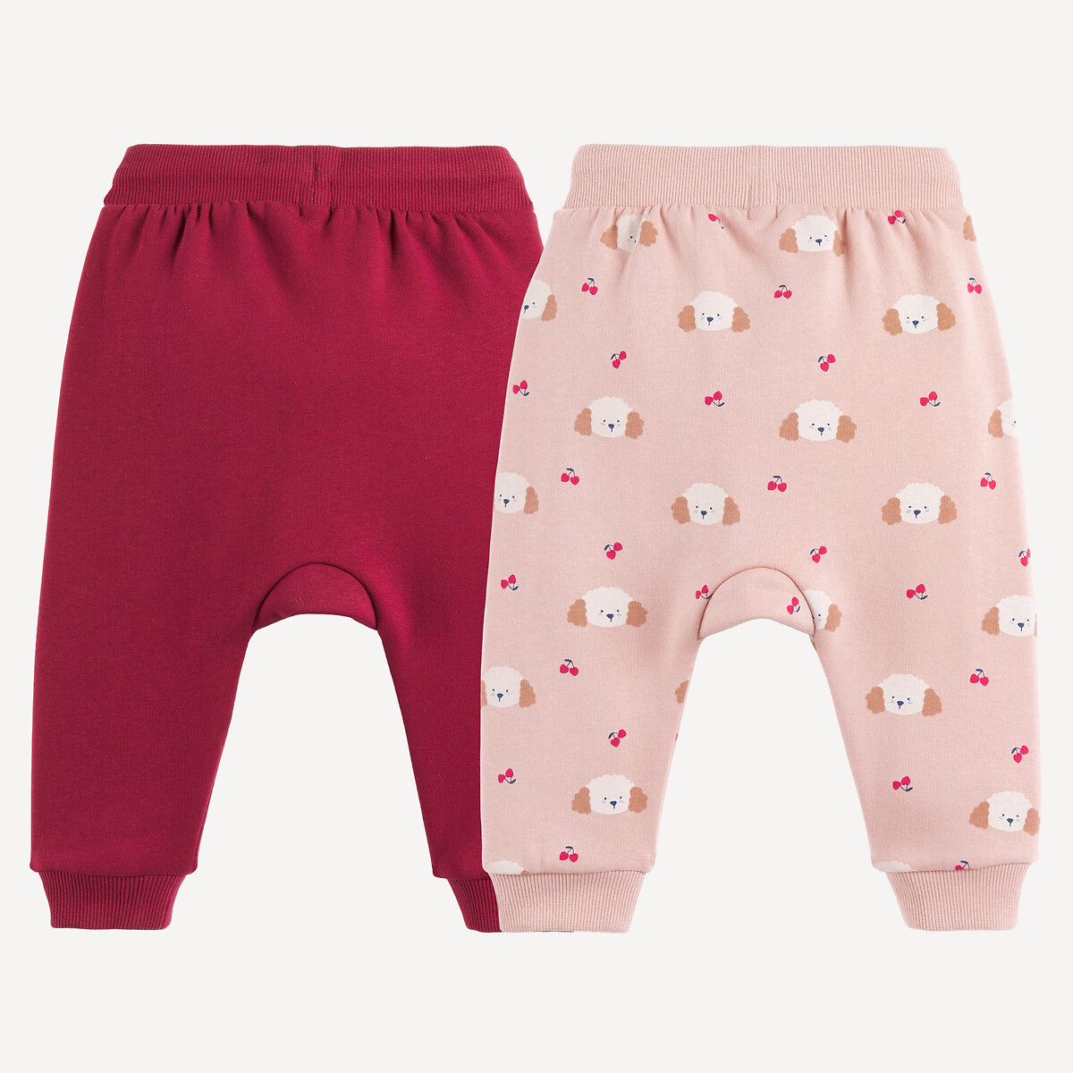 Lot de 2 sarouels en molleton bordeaux + rose, LA REDOUTE COLLECTIONS