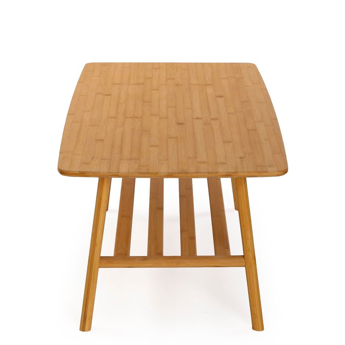Table basse bambou rectangulaire 2 plateaux 100x40x40cm bois, VERSA