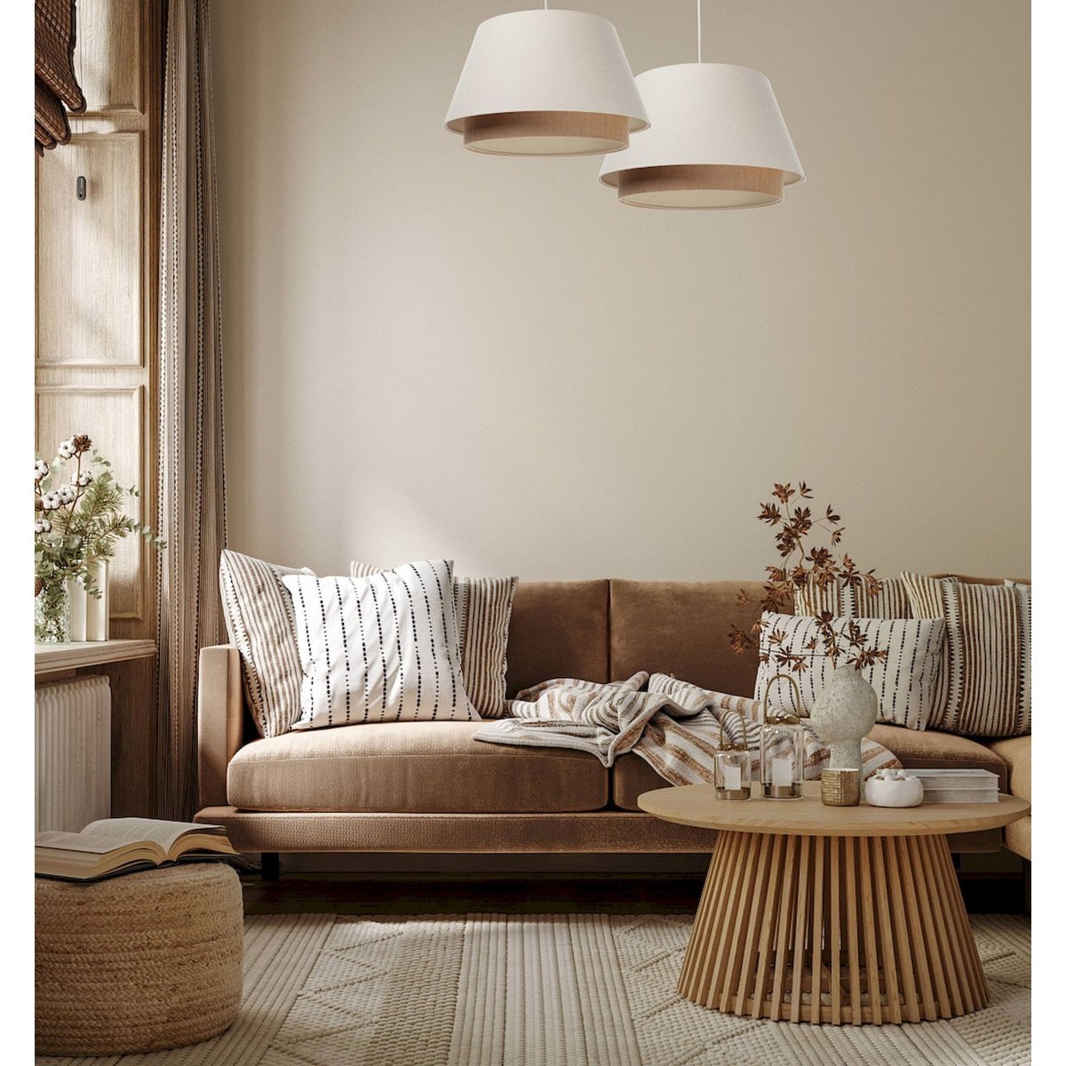 Suspension en tissu, SENSEI beige, crème, BPS KONCEPT