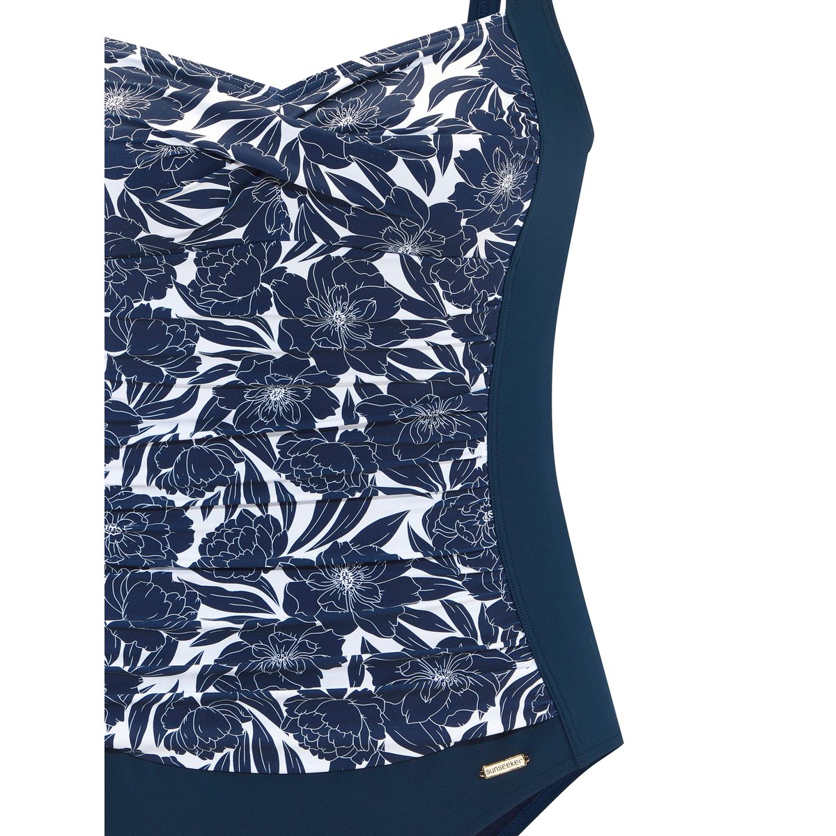 Maillot de bain une pièce amincissant Blossom bleu marine, LASCANA