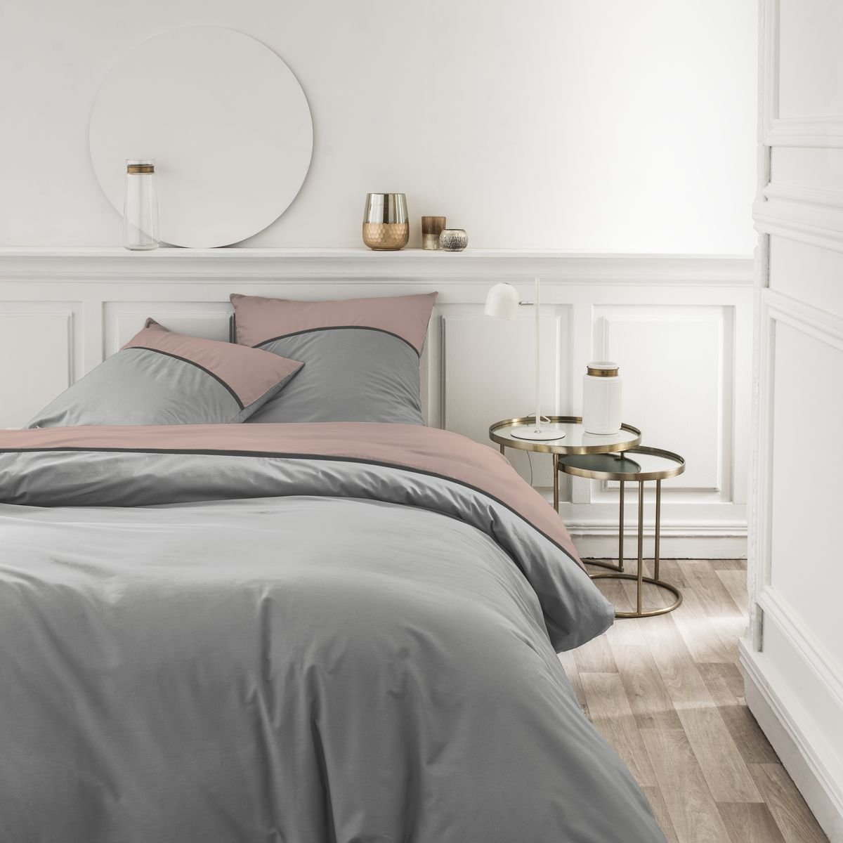 Parure de lit 2 personnes coton PRESTIGE rose, TODAY