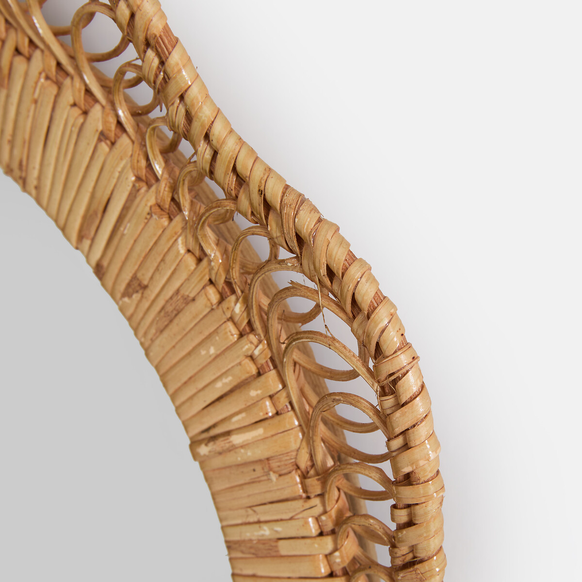 Miroir rond en rotin naturel, forme fleur, diamètre 32,5 cm, ROZA naturel, LA REDOUTE INTERIEURS