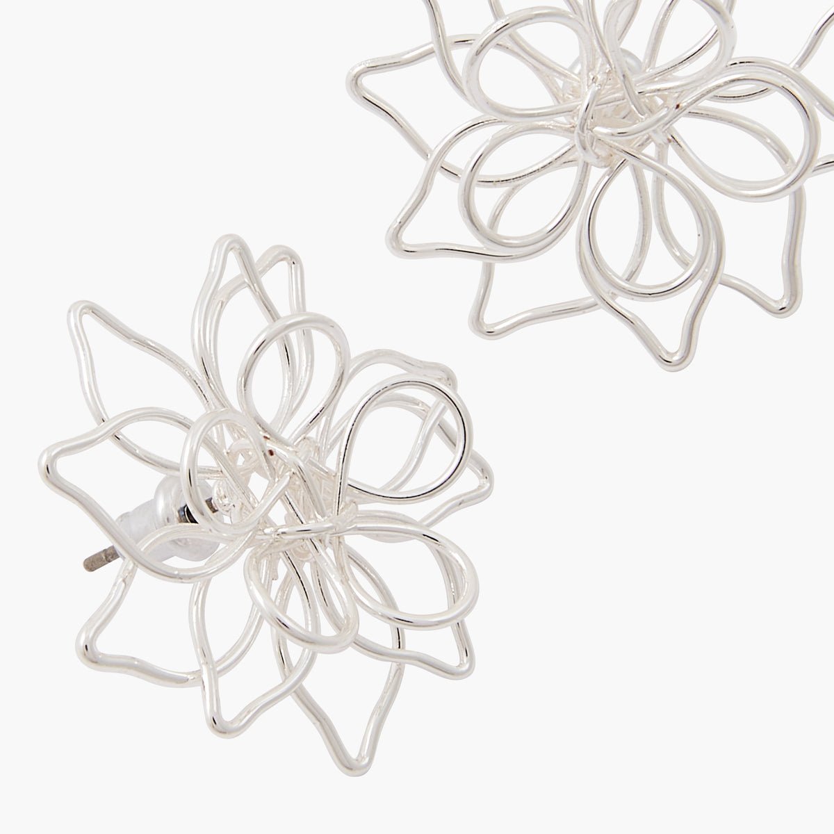 Boucles d'oreilles fleurs argentées argenté, BALABOOSTE