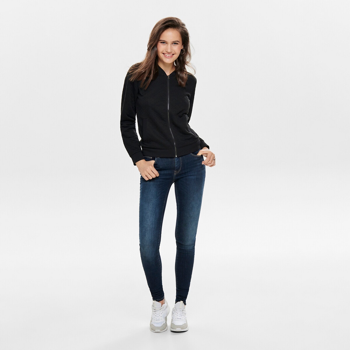 Veste Zippée Coupe Cintrée noir, ONLY