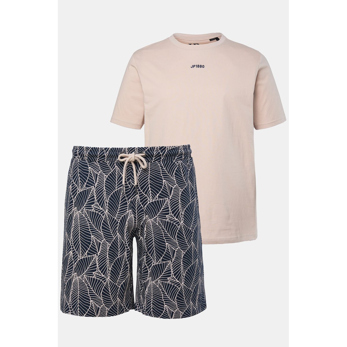 Pyjama JP 1880 deux pièces (T-shirt + short mastic foncé, JP1880