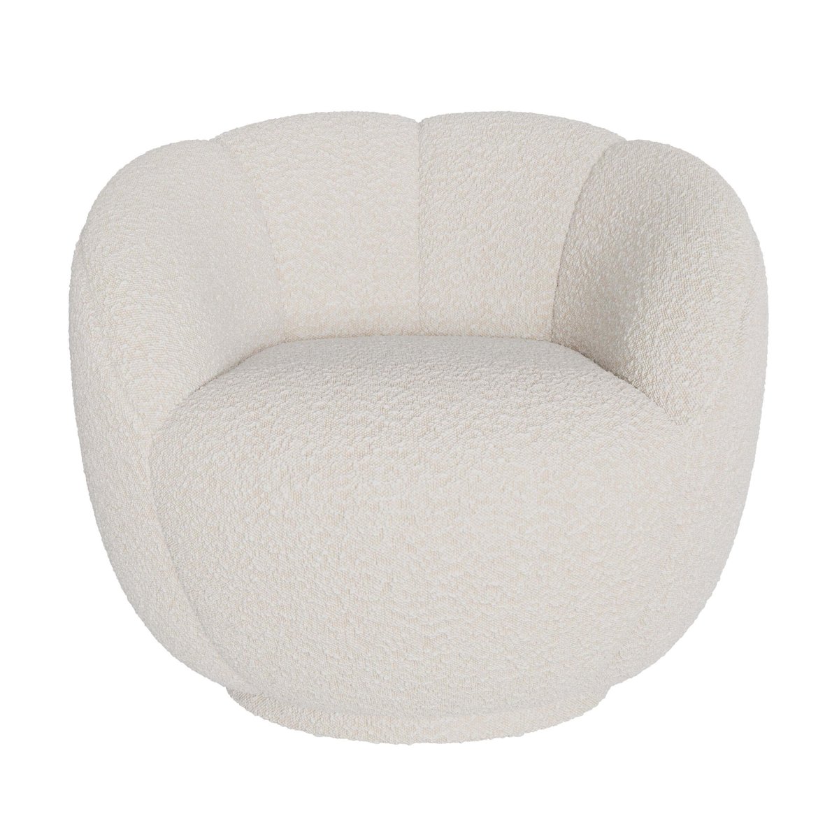 Fauteuil en tissu bouclé - YSÉ blanc, MAISON PAVANE