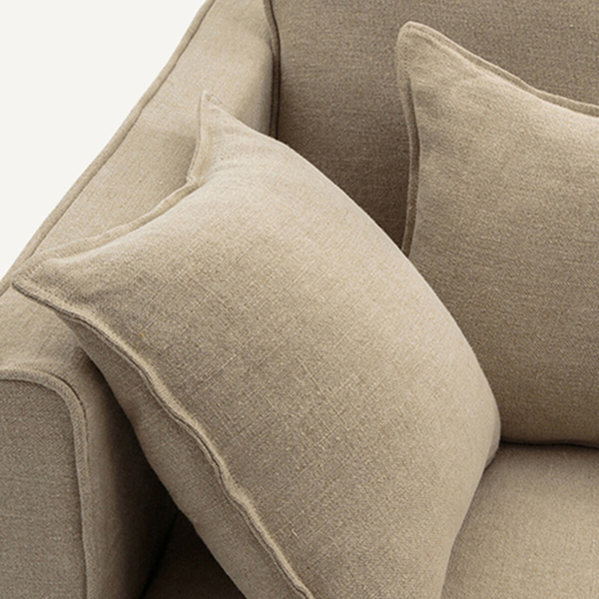 Omvormbare hoekbank in dik stonewashed linnen, Camille naturel, AM.PM