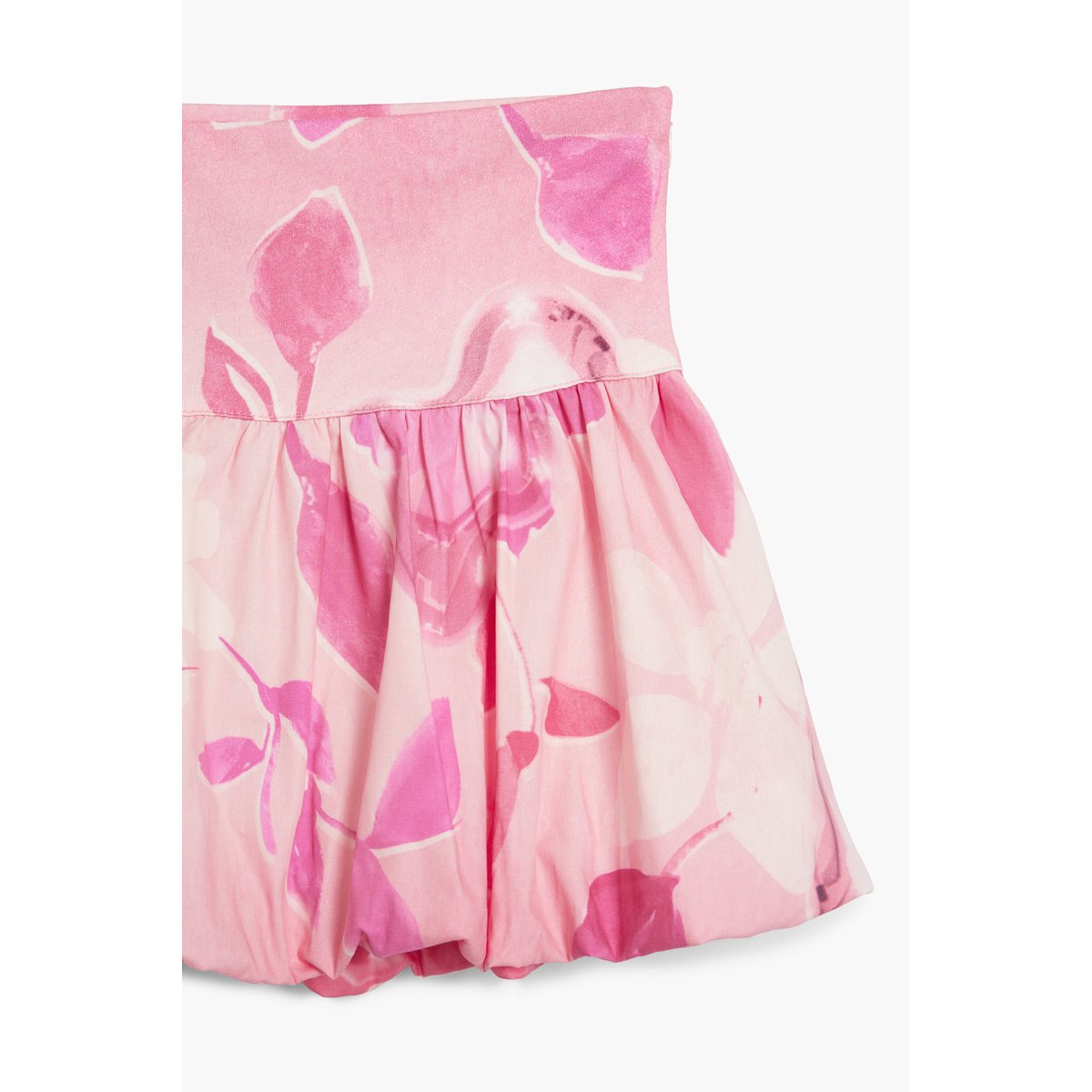 Jupe fleurs mini peplum rouge, DESIGUAL